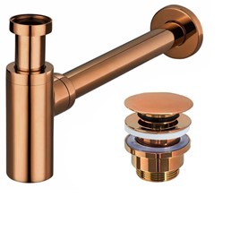 Syfon Umywalkowy z Korkiem KLIK-KLAK Miedź