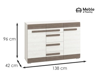 Komoda BLANCO 07 Sosna Śnieżna