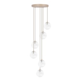 Lampa Wisząca TESORO K-5701 Transparentny/Beż