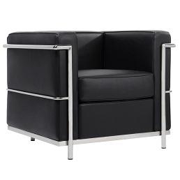 Fotel SOFT LC2 Czarny Skóra Naturalna