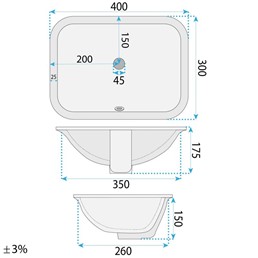 Umywalka Nablatowa ANABEL 40 Biały