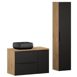 Zestaw Meblowy NIKA 90cm Dąb Olejowany/Czarny Mat