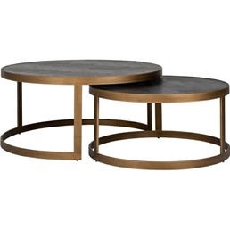 Stolik Kawowy BLACKBONE BRASS fi91,5 Złoty/Czarny