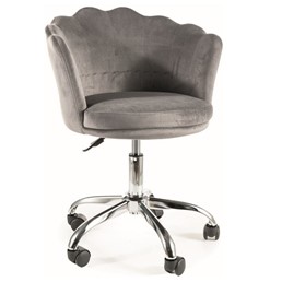 Fotel Obrotowy ROSE Velvet Szary Bluvel 14