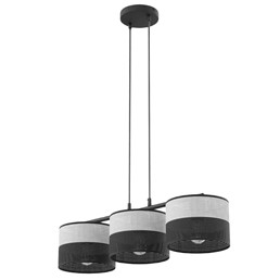 Lampa Wisząca KARBON 3 Czarny/Szary