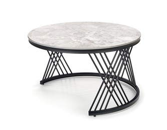 Ława FLAMINGO fi60/fi80 Popielaty Marmur/Czarny