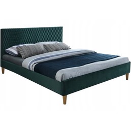 Łóżko AZURRO Velvet 160x200 Dąb/Zielony