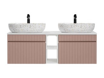 Zestaw Mebli Łazienkowych ICR B LILI-MW21 81-01 140cm Różowy/Biały