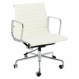 Fotel Biurowy CH1171T 58x59x79-88 Biała Skóra/Chrom