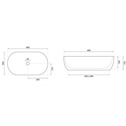 Umywalka Nablatowa AMELIA SATURN 48 Beżowy
