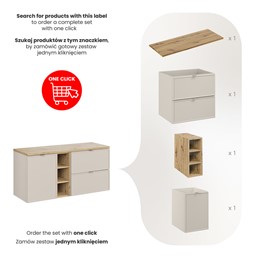 Zestaw Meblowy 120cm Dąb Wotan/Kaszmirowy Mat