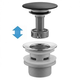 Syfon Umywalkowy z Korkiem Klik-klak FLOW Czarny