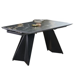 Stół Rozkładany ARMANI (165-241)x90 cm Czarny Marmur/Czarny