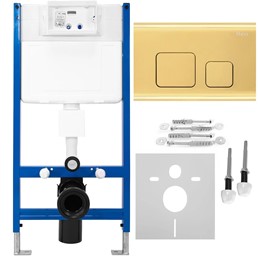 Stelaż Podtynkowy WC z Przyciskiem F Złoty