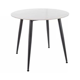 Stół Okrągły RION fi90 Biały Połysk/Czarny Mat