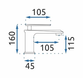 Bateria Umywalkowa Niska ROMANO Czarny Przecierany