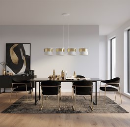 Lampa Wisząca LUX 4 Czarny/Złoty