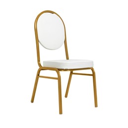Krzesło Bankietowe/Konferencyjne HESTIA Biały/Złoty