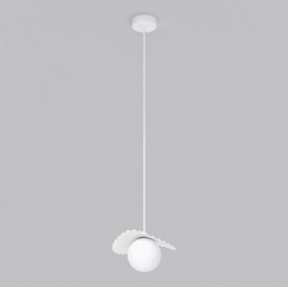 Lampa Wisząca FLORA 1 Biały/Opal