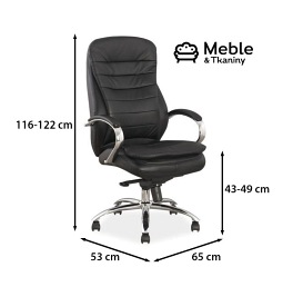 Fotel Obrotowy Q-154 Czarny Ekoskóra