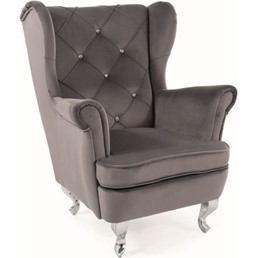 Fotel Dziecięcy LILI Velvet Srebrny/Szary Bluvel 14