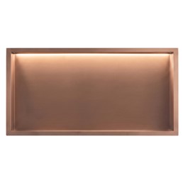 Półka Łazienkowa Wnękowa LED 30x60cm Miedź Szczotkowana