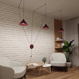 Lampa Wisząca ABRAMO 3 Burgundowy