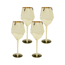 Komplet (4 szt.) Kieliszek do Wina DIAMOND 660ml Złoty