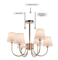 Żyrandol MAGNUM 6 Złoty