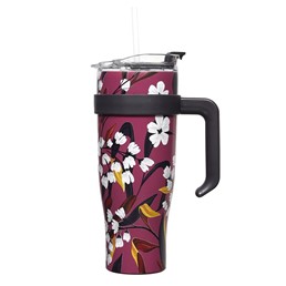 Kubek Termiczny z Uchwytem FLEUR 1,2l Różowy