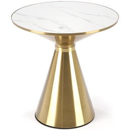 Ława TRIBECA fi50 Złoty/Biały Marmur