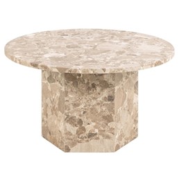 Stolik Kawowy NAXOS fi80cm Marmur Brązowy