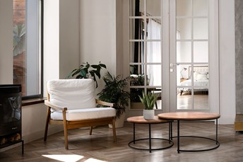 Stolik KAJA HOME KS-29 fi80 Czarny/Dąb