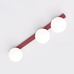 Lampa Sufitowa FIT 3 Burgundowy/Opal