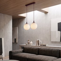 Lampa Wisząca COSMO 2 Burgundowy/Opal