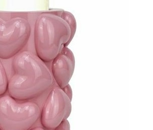 Świecznik EMEL HEARTS L Różowy