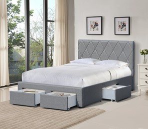 Łóżko BETINA z Pojemnikiem 120x200 cm Popielaty