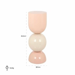 Stolik ALVA Fi31cm Biały/Różowy