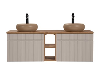 Zestaw Mebli Łazienkowych ICC B WIKI-MC 81 140 cm Kaszmirowy/Dąb