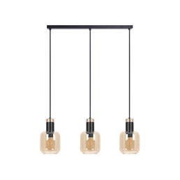 Lampa Wisząca DOKA K-5268 Czarny/Złoty/Bursztynowy