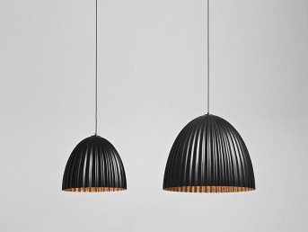 Lampa Wisząca Plissart M 50x41x116 Czarny/Miedziany