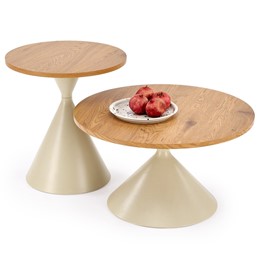 Zestaw Ław PILAR fi70/50 Dąb Naturalny/Kaszmir