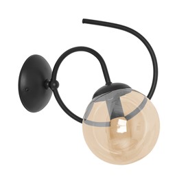 Kinkiet FLORO K-5128 Czarny/Bursztynowy