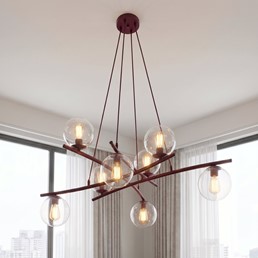 Lampa Wisząca ESSA 8 Burgundowy/Transparentny