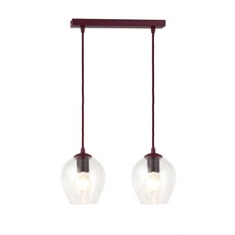Lampa Wisząca ISTAR 2 Burgundowy/Transparentny