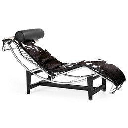 Leżanka DIVANO PONY Brązowo Biała Skóra Naturalna