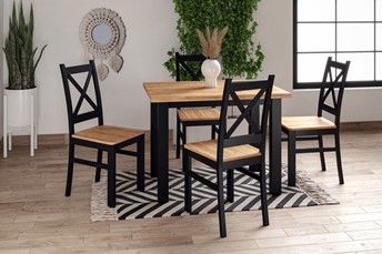 Krzesło CARLO Czarny/Dąb Złoty Craft