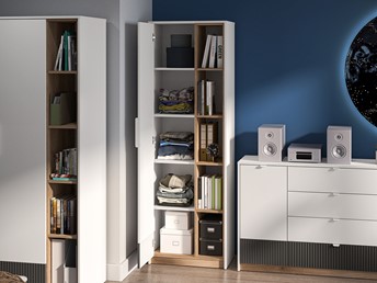 Regał TORINO 04 Biały Alpejski/Castello Miodowy/Grafit Mat