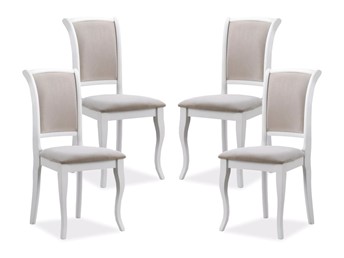 Zestaw 4x Krzesło MN-SC Biały/Beżowy Wzór Tap.132