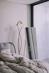 Lampa Podłogowa FLORO K-5129 Czarny/Bursztynowy